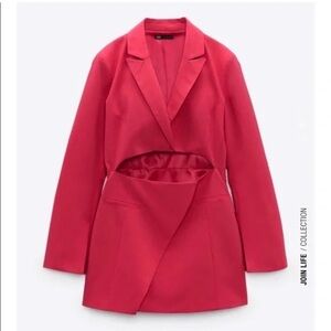 Zara Pink Cutout Mini Dress Blazer